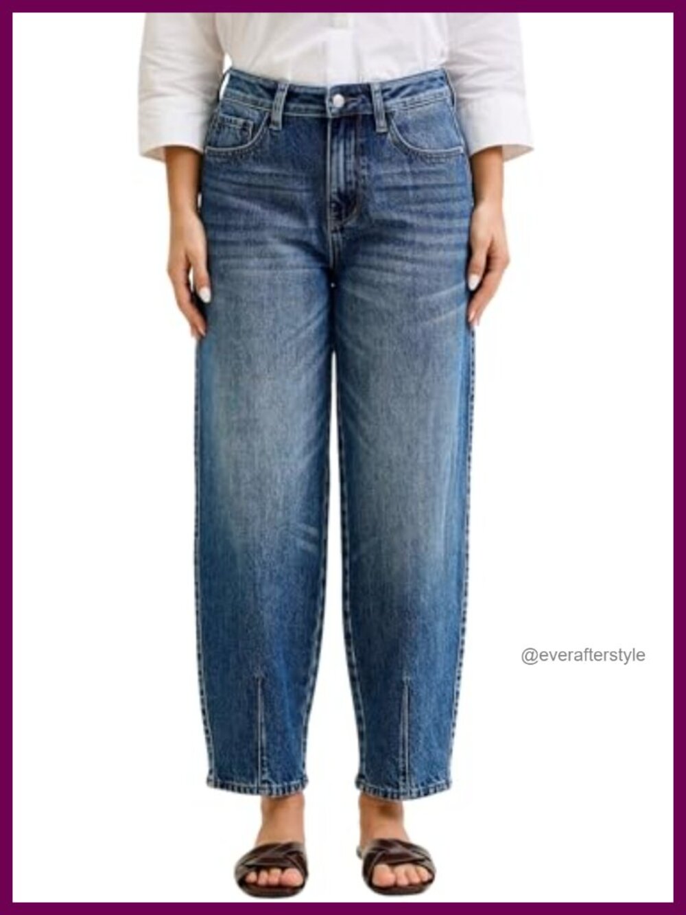High Waisted Rigid Magic Barrel Jeans with Dart Detailing